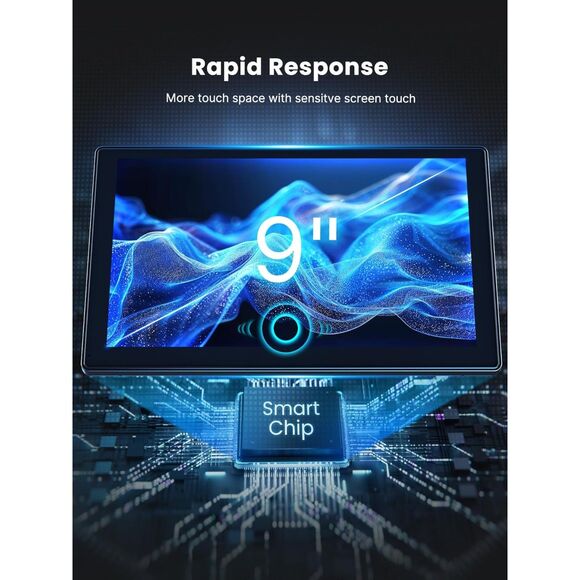 Carplay Screen for Car, 9 Portable Wireless Android Auto, 4K Dash Cam - Picture 6 of 8